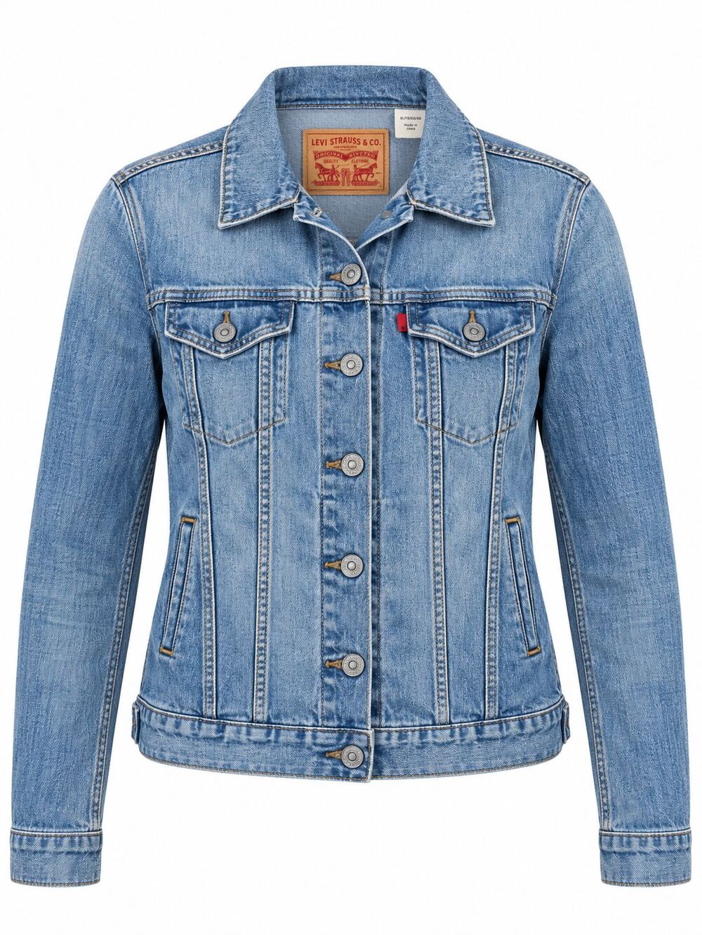 Levi’s Women’s Original Trucker Denim Jacket XL Light Wash Blue Cotton